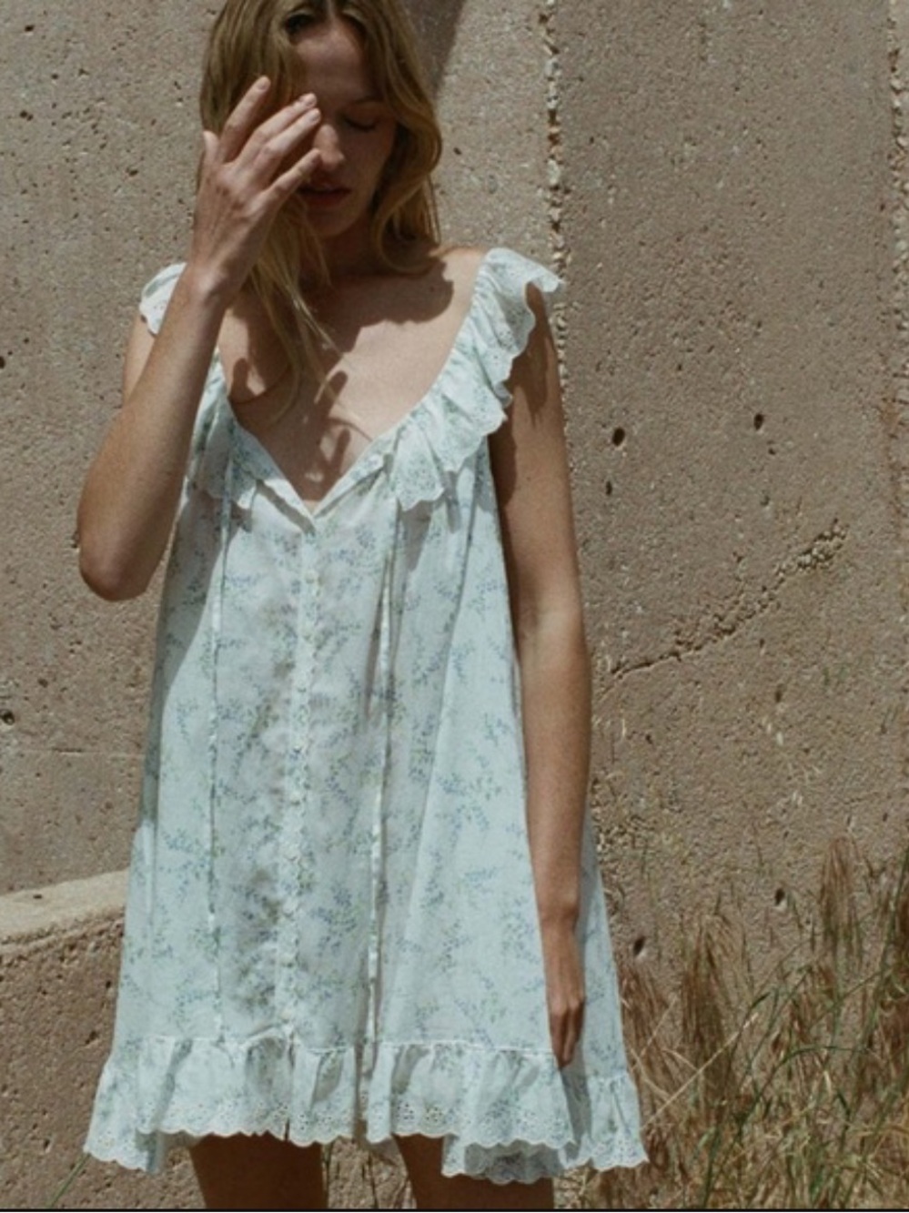 Doen Lillian nightgown in Blanc Bluebell Ballad size XS